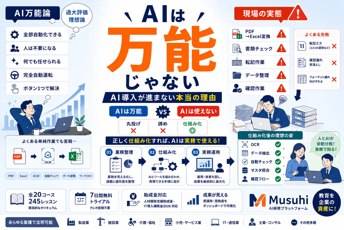 「AIは万能」と「AIは使えない」の間に答えがある|中小企業でAI導入が進まない本当の理由