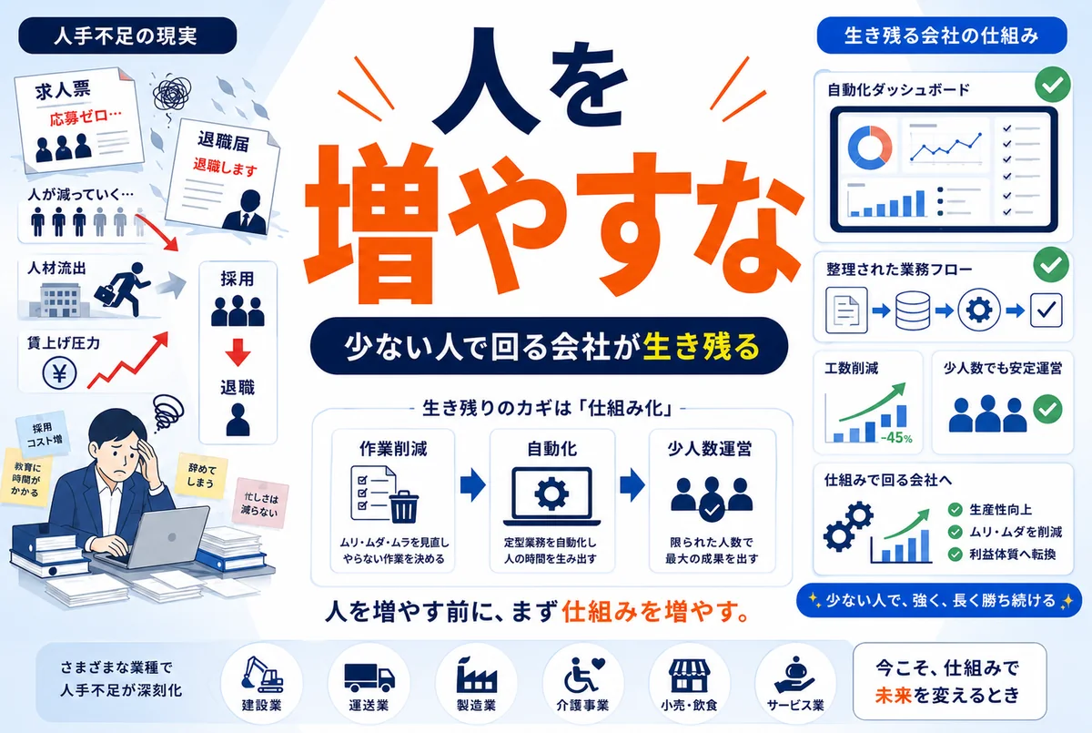 人手不足倒産が過去最多|「人が辞める時代」に中小企業が生き残る一手