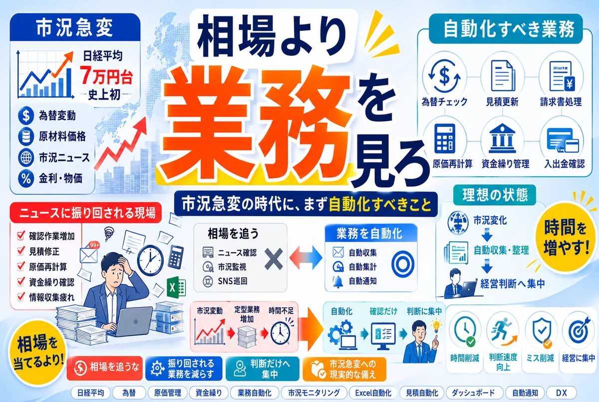 日経平均7万円・市況急変の時代に、中小企業がまず手をつけるべきこと