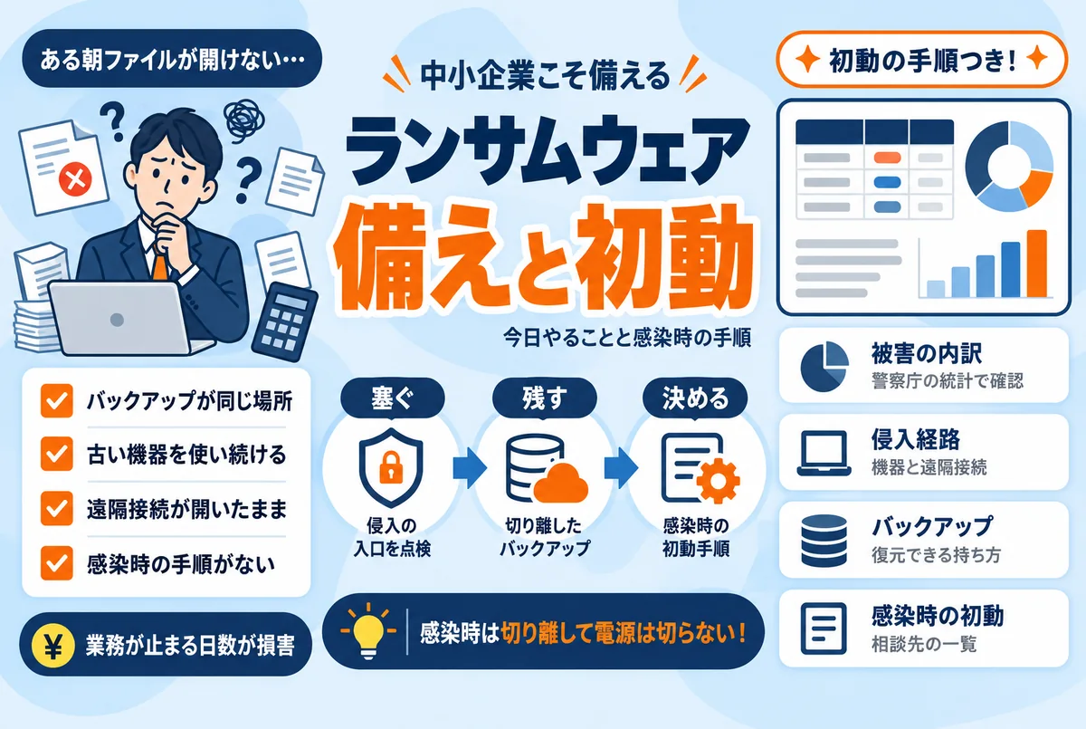 ランサムウェア対策|中小企業が今日からやるべき備えと感染時の初動手順