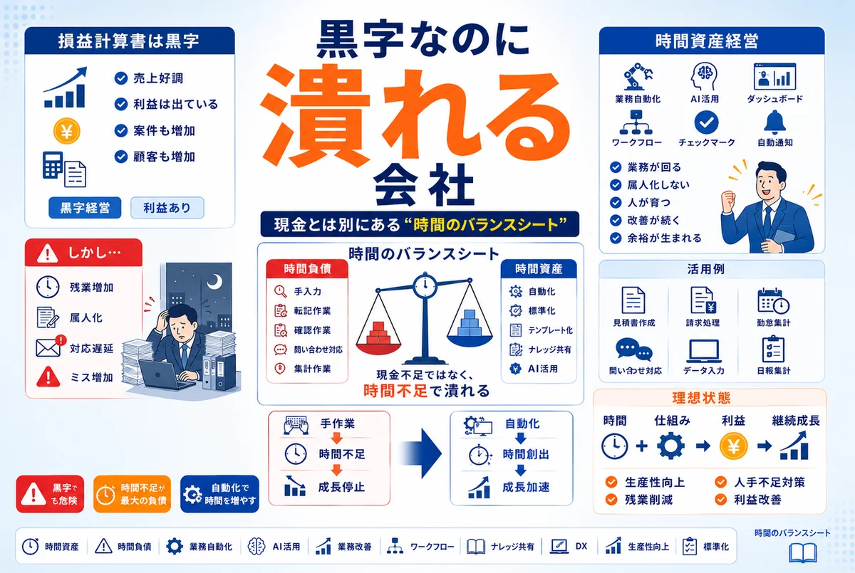 黒字なのに潰れる会社|「時間の債務超過」という考え方