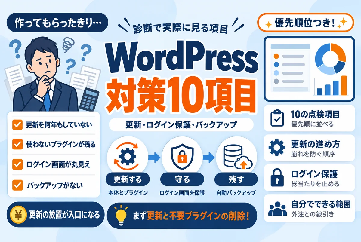 WordPressのセキュリティ対策10項目|更新・ログイン保護・バックアップ