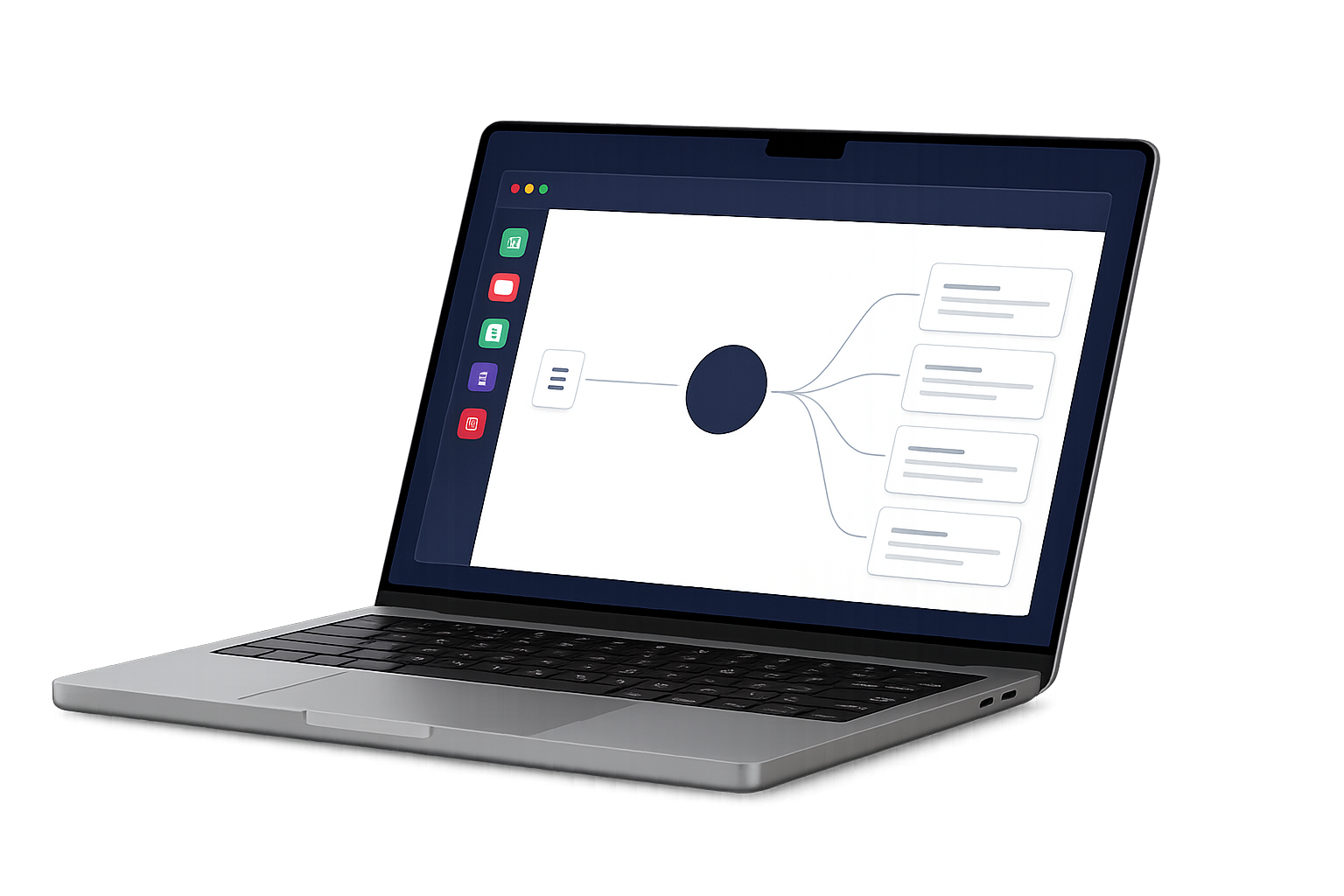 MacBookに表示された業務自動化ワークフロー
