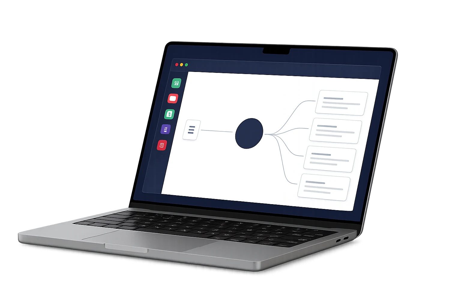 MacBookに表示された業務自動化ワークフロー